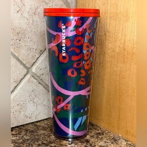 Starbucks leopard print/floral tumbler w/out straw